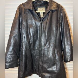 SONOMA Genuine Leather Black Car Coat Jacket Women’s Large